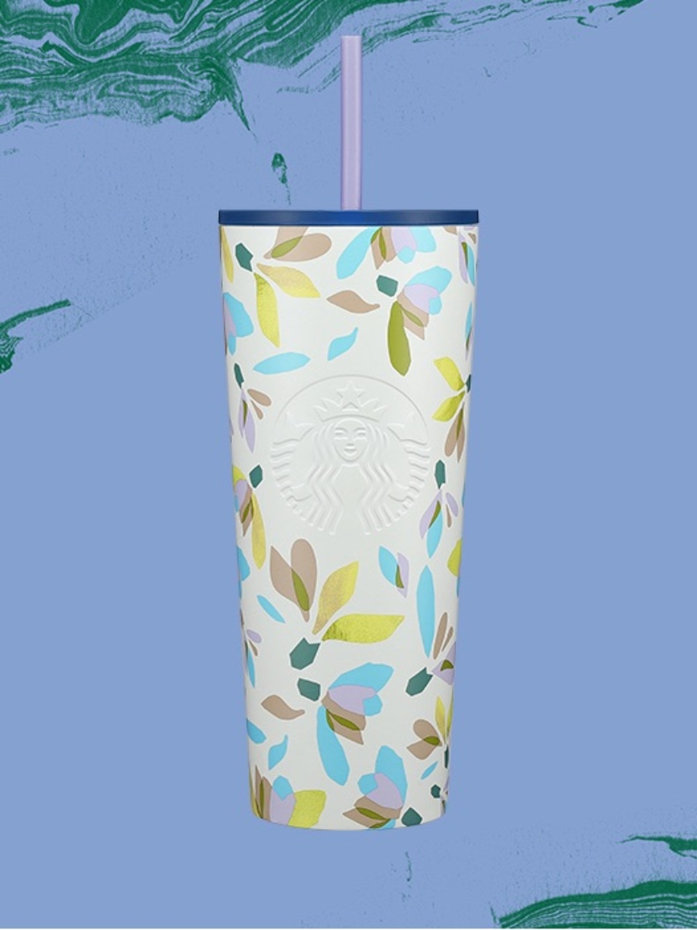 Starbucks Winter Floral Stainless Steel Venti 24oz Tumbler